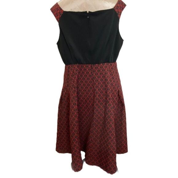 Eloquii Red Black Geometric Career Work Dress 18 - Picture 4 of 7